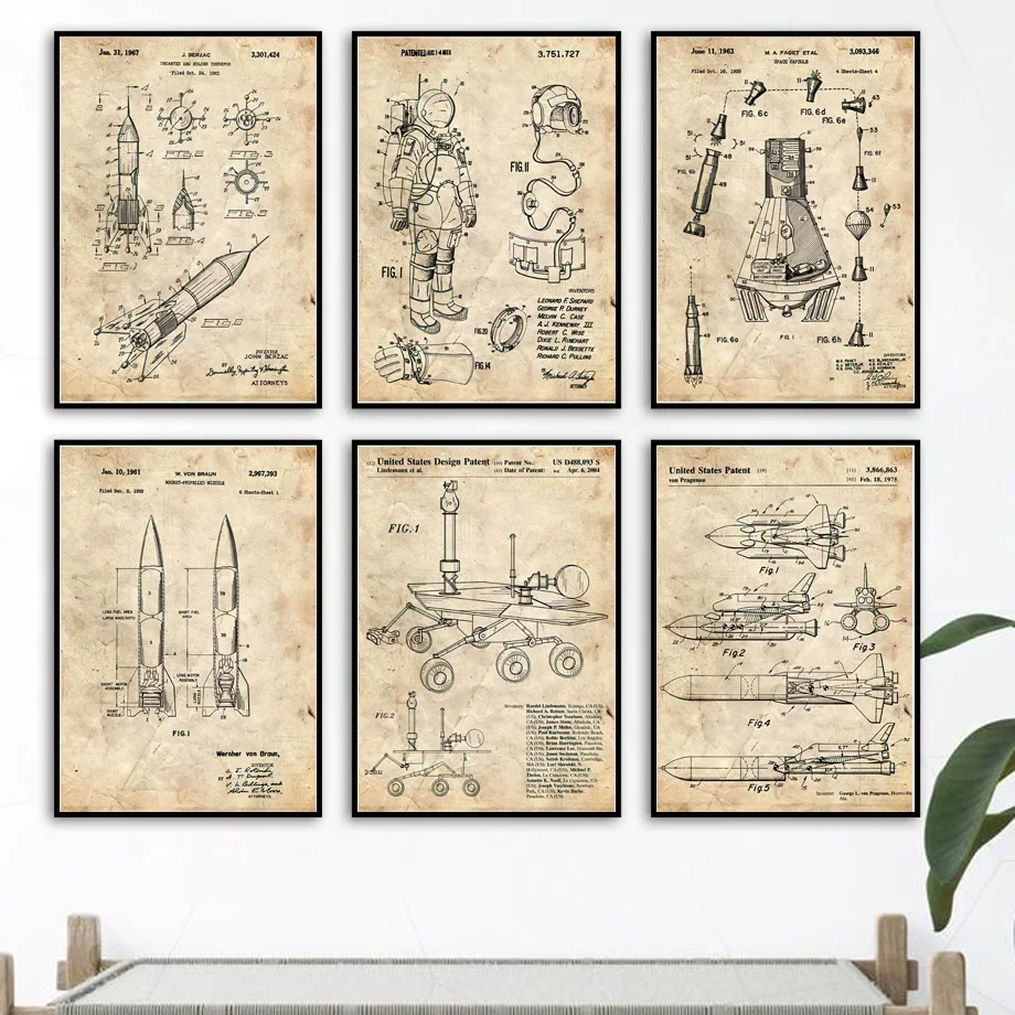 Astronaut Spaceship Patent Blueprint Wall Art Canvas Painting Nordic Posters And Prints Wall Pictures For Living Room Home Decor
Astronaut Spaceship Patent Blueprint Wall Art Canvas Painting Nordic Posters And Prints Wall Pictures For Living Room Home Decor