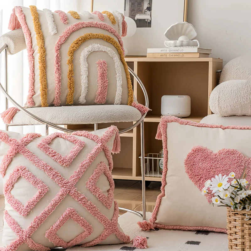 2pcs Bohemian Tufted Pillow Covers - Geometric Rainbow Embroidery Tassel Covers for Home/Car Decor
2pcs Bohemian Tufted Pillow Covers - Geometric Rainbow Embroidery Tassel Covers for Home/Car Decor