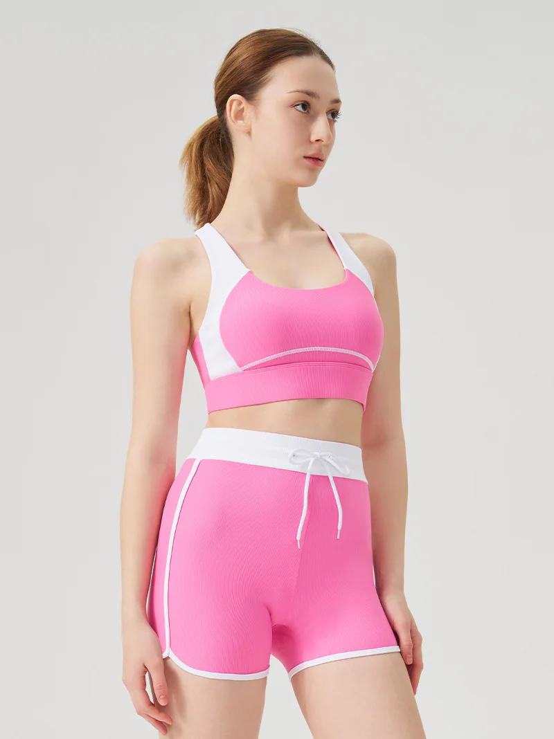 Women's High-Waisted Sport Set for Spring and Summer: Color-Block Open-Back Tight Barely-There Yoga Set, Running Shorts, Gym
Women's High-Waisted Sport Set for Spring and Summer: Color-Block Open-Back Tight Barely-There Yoga Set, Running Shorts, Gym