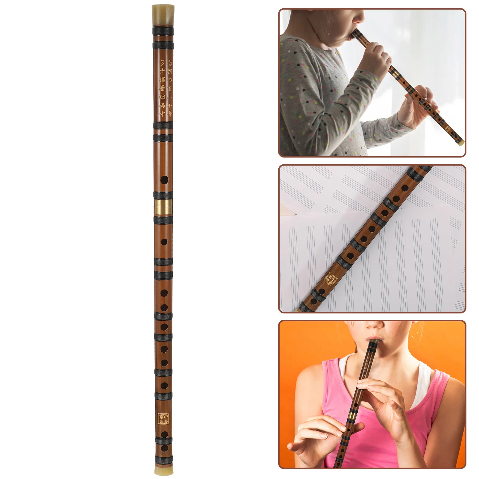 Bamboo Flute Instrument Wood Traditional Dizi Instruments Chinese Flutes Copper Pipe Musical 
Bamboo Flute Instrument Wood Traditional Dizi Instruments Chinese Flutes Copper Pipe Musical