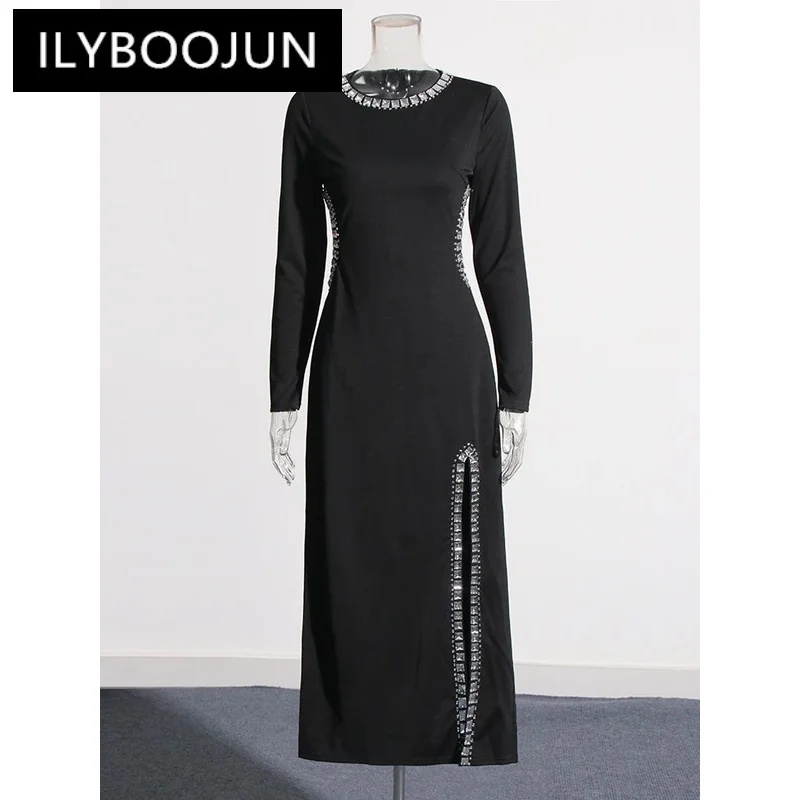 ILYBOOJUN Solid Patchwork Diamonds Slimming Dresses For Women Round Neck Long Sleeve High Waist Hollow Out Sexy Dress Female
ILYBOOJUN Solid Patchwork Diamonds Slimming Dresses For Women Round Neck Long Sleeve High Waist Hollow Out Sexy Dress Female