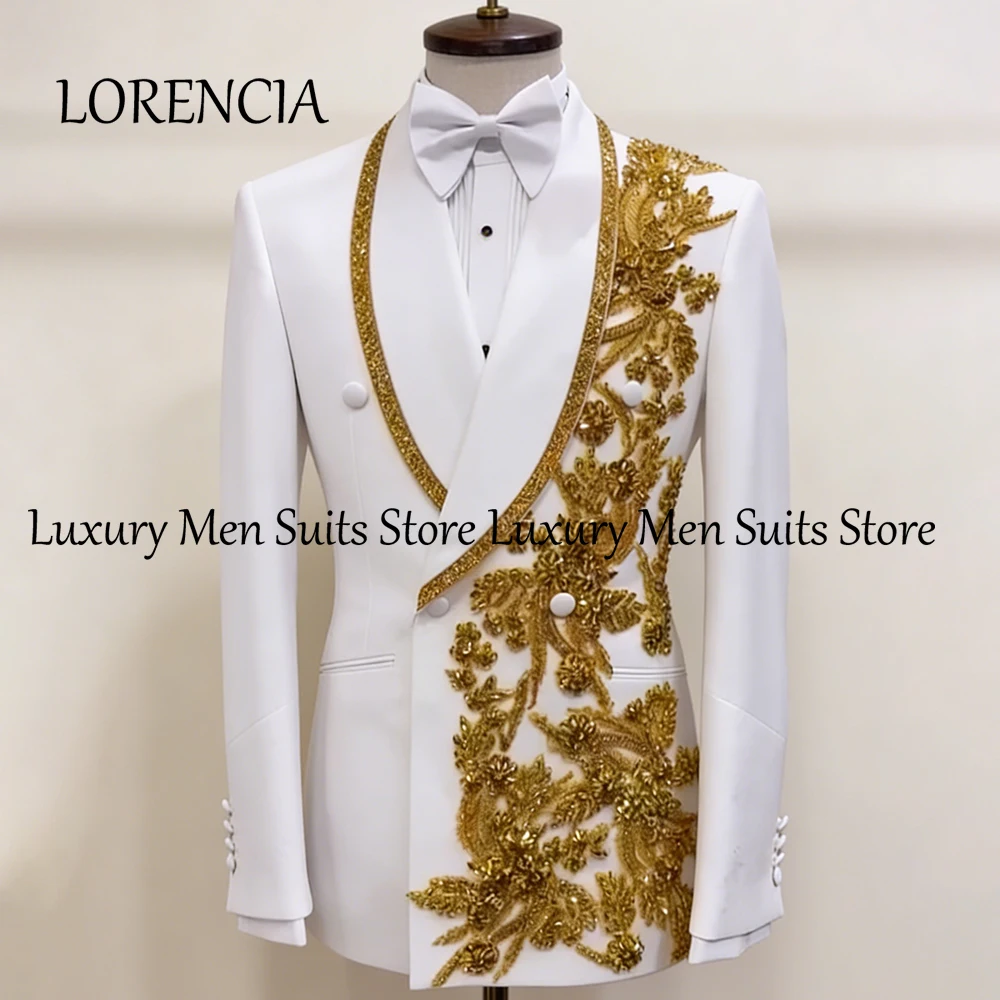 Sparkling Applique Men Suits 2 Pcs Shawl Collar Double Breasted Evening Outfits Prom Tuxedos 2026 Customized costume homme luxe
Sparkling Applique Men Suits 2 Pcs Shawl Collar Double Breasted Evening Outfits Prom Tuxedos 2026 Customized costume homme luxe