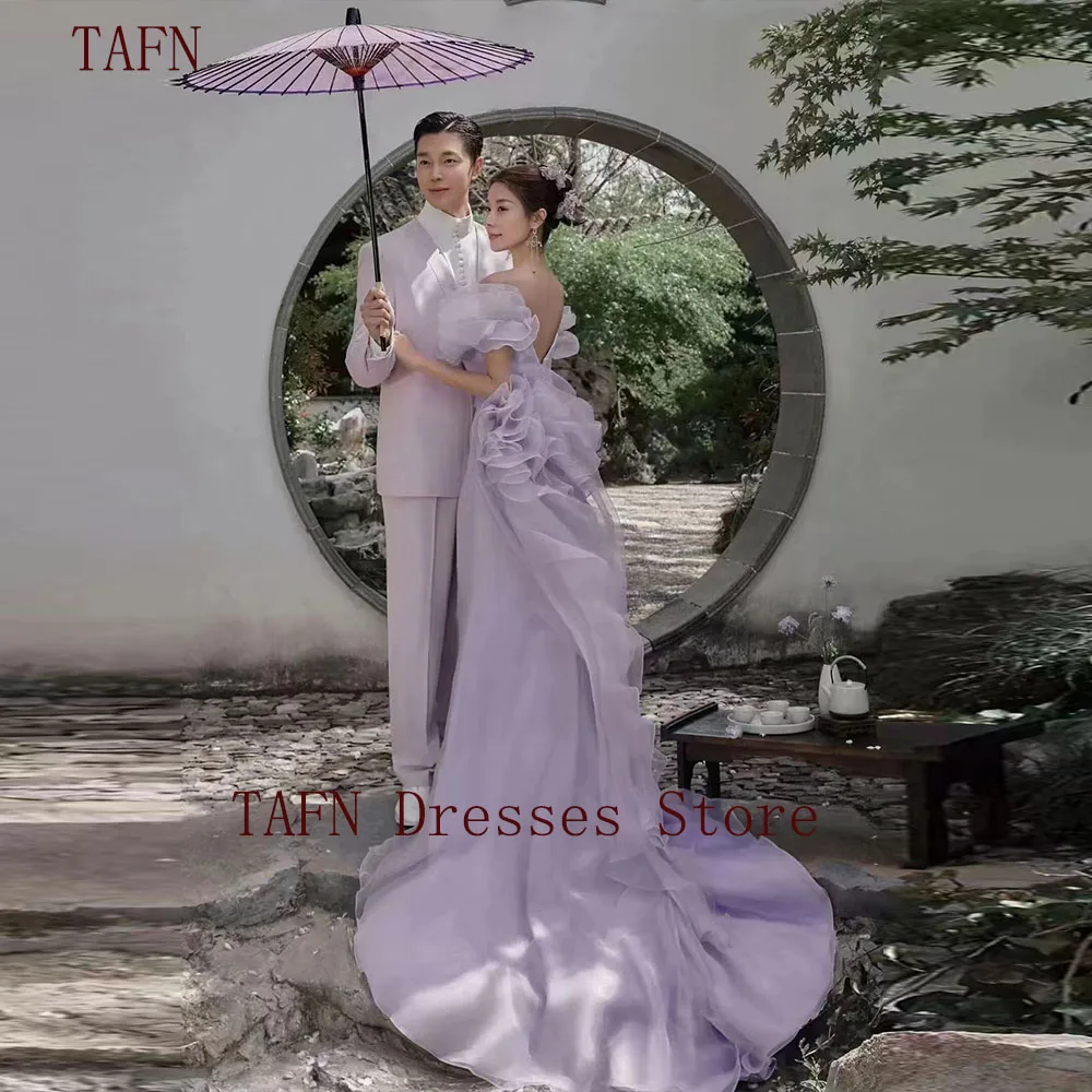 TAFN Purple Wedding Dresses Korea Photo Shoot Court Train Pleat Bridal Gown Off the Shoulder Backless Contoured Party Gown
TAFN Purple Wedding Dresses Korea Photo Shoot Court Train Pleat Bridal Gown Off the Shoulder Backless Contoured Party Gown
