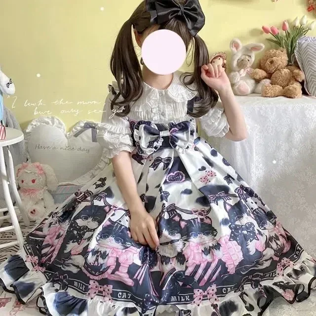 MAGOGO Kawaii платье Лолиты женское викторианское готическое платье с принтом кота и бантом без рукавов платья принцессы для девочек милое вечерние мини-платье с оборками
MAGOGO Kawaii платье Лолиты женское викторианское готическое платье с принтом кота и бантом без рукавов платья принцессы для девочек милое вечерние мини-платье с оборками