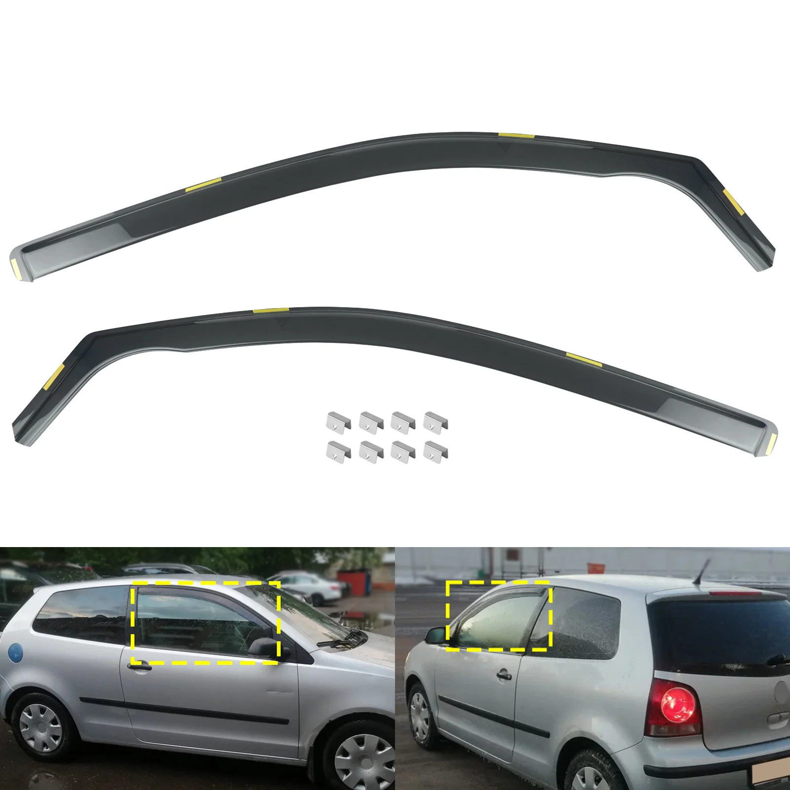 2pc Wind Deflectors Edgevisors For VW Polo MK4 9N 3-Door Hatchback 2002-2009 Tint Tea translucent Wind Rain Sun Guard Deflector
2pc Wind Deflectors Edgevisors For VW Polo MK4 9N 3-Door Hatchback 2002-2009 Tint Tea translucent Wind Rain Sun Guard Deflector