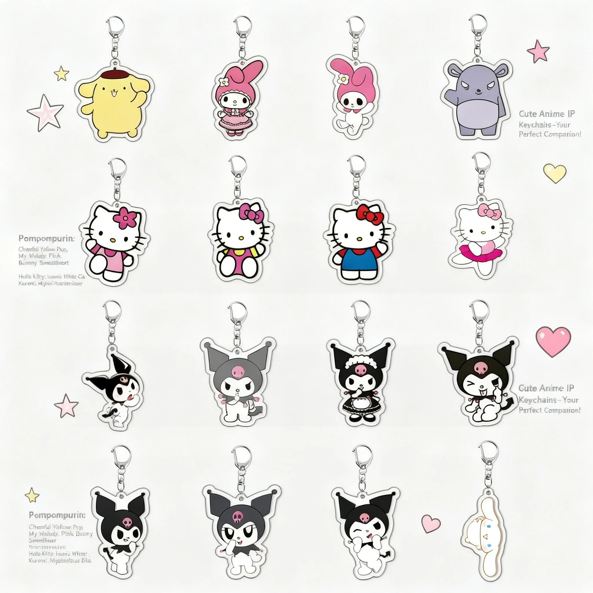 Pink Cat Sanrio Hello Kitty Melody Acrylic Keychain Pendant Cute Layered Charm Accessory for Bag Decor
Pink Cat Sanrio Hello Kitty Melody Acrylic Keychain Pendant Cute Layered Charm Accessory for Bag Decor