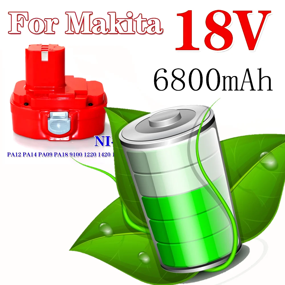 NI-MH Battery 18V 6.8AH For Makita Cordless Electric Drills 1822 1823 1833 1834 1835 1835F 192827-3 192829-9 spare battery
NI-MH Battery 18V 6.8AH For Makita Cordless Electric Drills 1822 1823 1833 1834 1835 1835F 192827-3 192829-9 spare battery