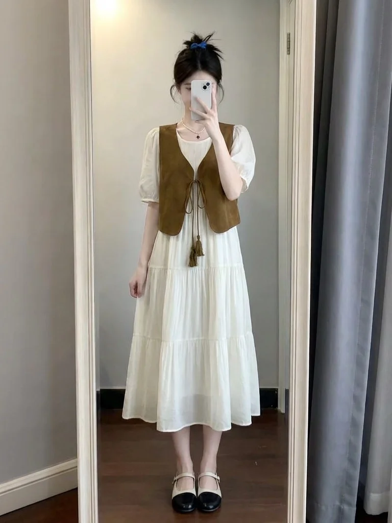 plus Size Women's Western Style Vest Dress Two Piece Set Summer Fashion Slimming Ensemble for Plump MM Commute Ready Casual Wear
plus Size Women's Western Style Vest Dress Two Piece Set Summer Fashion Slimming Ensemble for Plump MM Commute Ready Casual Wear