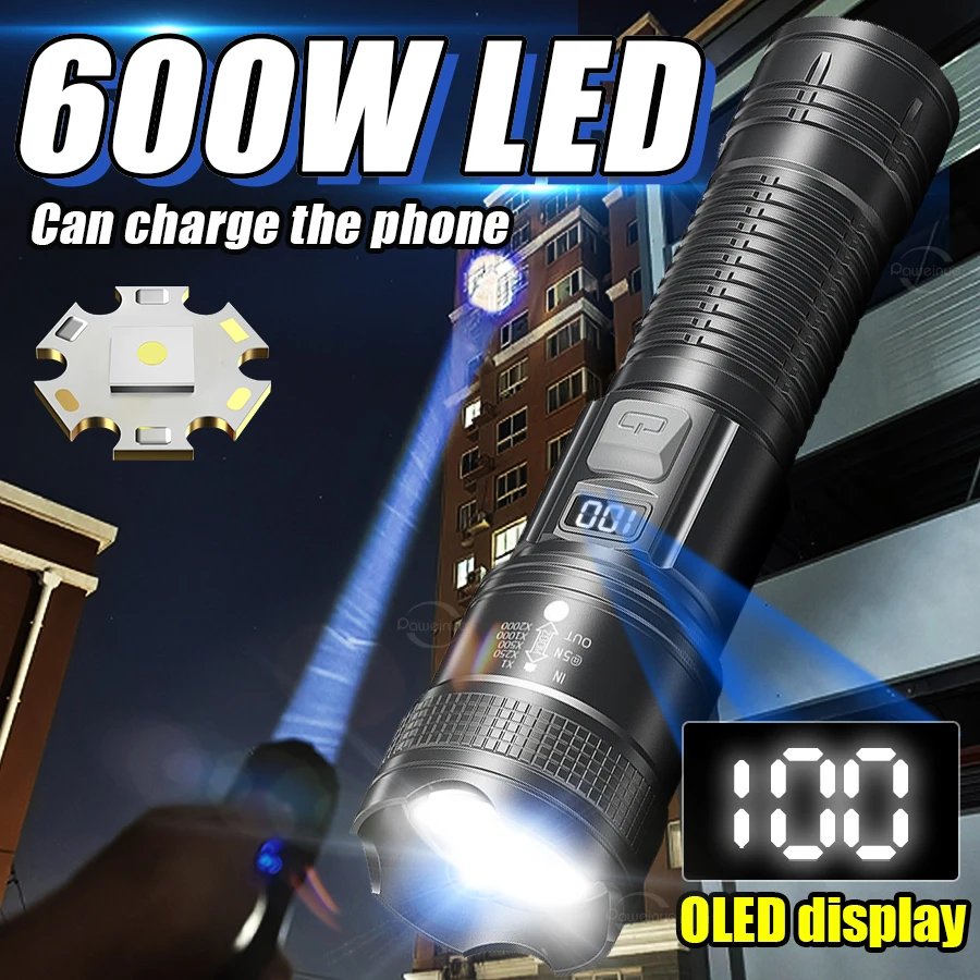 Super Bright Flashlight Built-in 4800mAh Battery High Power Led Flashlight Ultra Powerful Tactical Torch Outdoor Camping Lantern
Super Bright Flashlight Built-in 4800mAh Battery High Power Led Flashlight Ultra Powerful Tactical Torch Outdoor Camping Lantern