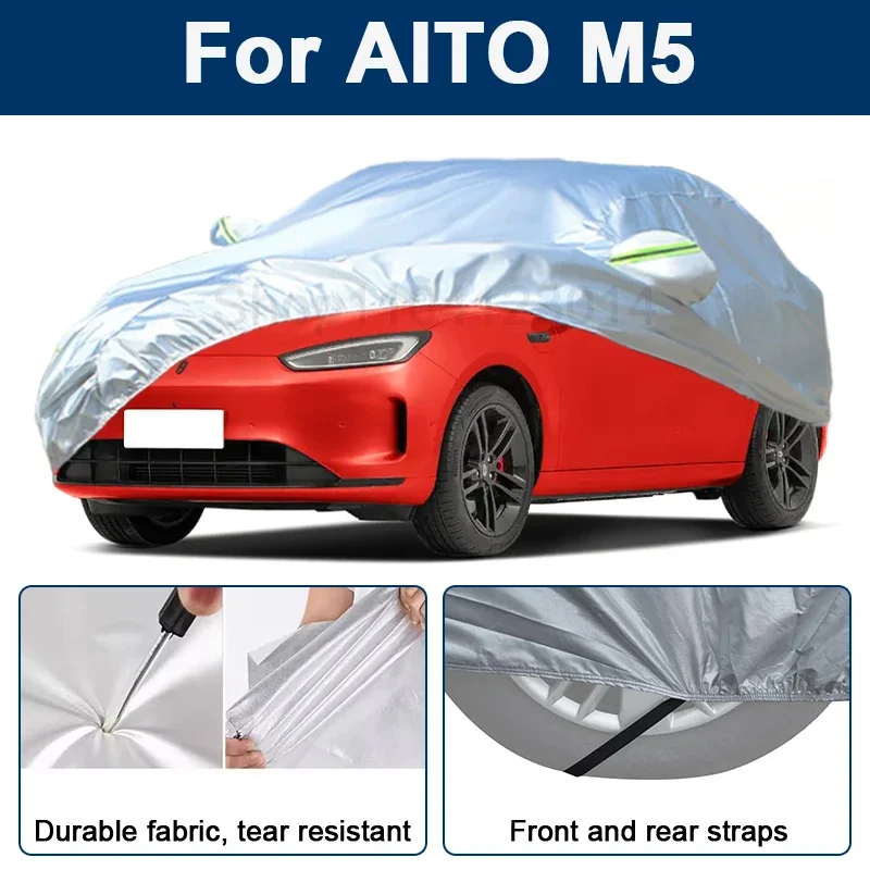 Outdoor Full Car Cover For AITO M5 with Reflective Strips Waterproof Snowproof Dustproof UV Protection Auto Exterior Accessories
Outdoor Full Car Cover For AITO M5 with Reflective Strips Waterproof Snowproof Dustproof UV Protection Auto Exterior Accessories