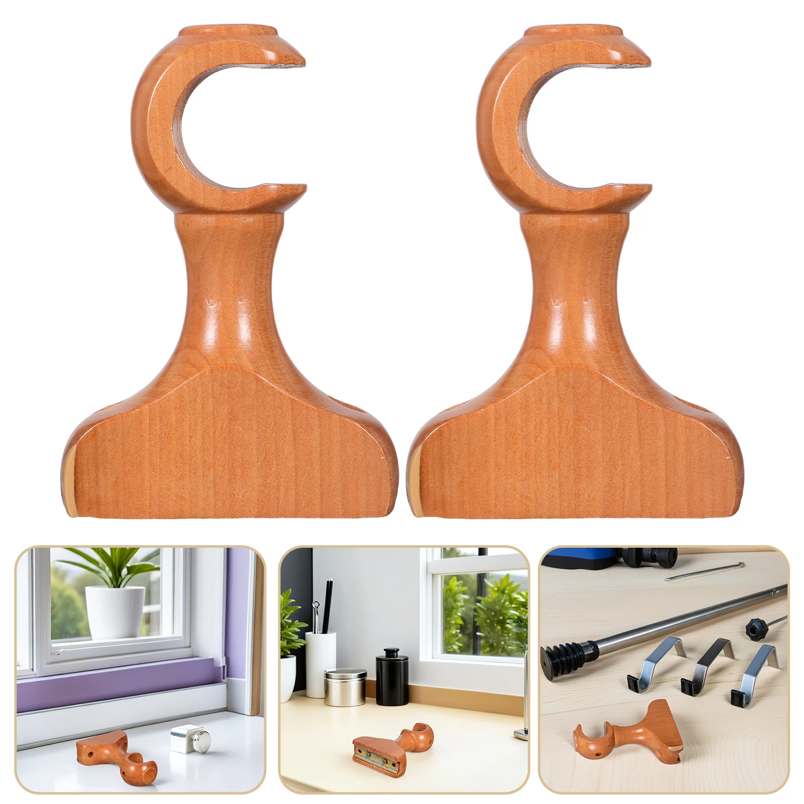 2pcs Wooden Natural Solid Wood Hangers For Heavy Drapes Roman Pole Support Home Office Bedroom Bathroom Closet Kitchen Window
2pcs Wooden Natural Solid Wood Hangers For Heavy Drapes Roman Pole Support Home Office Bedroom Bathroom Closet Kitchen Window