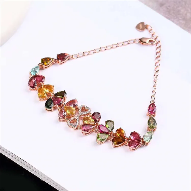 Delicate 925 Silver Bracelet For Women 4x6mm Natural Tourmaline Multicolor Gemstone Jewelry
Delicate 925 Silver Bracelet For Women 4x6mm Natural Tourmaline Multicolor Gemstone Jewelry