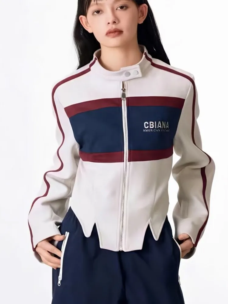 Y2K Zipper Jacket Slim Racing Suit Korean Streetwear Half High Collar Embroidery Color Blocking Retro Casual Coat Women New
Y2K Zipper Jacket Slim Racing Suit Korean Streetwear Half High Collar Embroidery Color Blocking Retro Casual Coat Women New