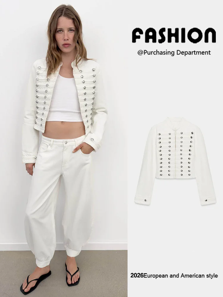 Spring New Arrival Women's Versatile Long Sleeve round Neck Buttoned Waist-Cinching Denim Jacket Short Style European Fashion
Spring New Arrival Women's Versatile Long Sleeve round Neck Buttoned Waist-Cinching Denim Jacket Short Style European Fashion