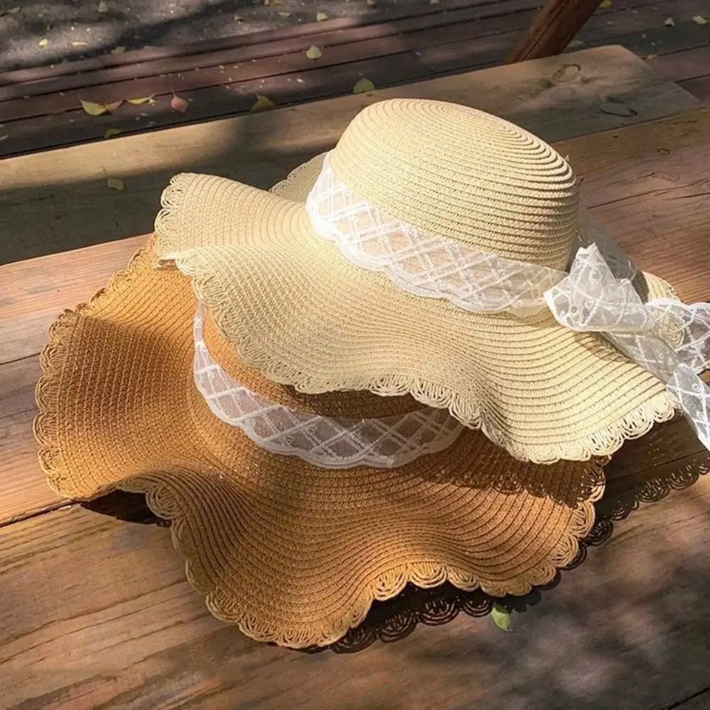 Fashion Spring Summer Bow Ribbon Straw Hat French Style Big Brim Lace Straw Hat Beach Foldable Women's Sun Hat Outdoor
Fashion Spring Summer Bow Ribbon Straw Hat French Style Big Brim Lace Straw Hat Beach Foldable Women's Sun Hat Outdoor
