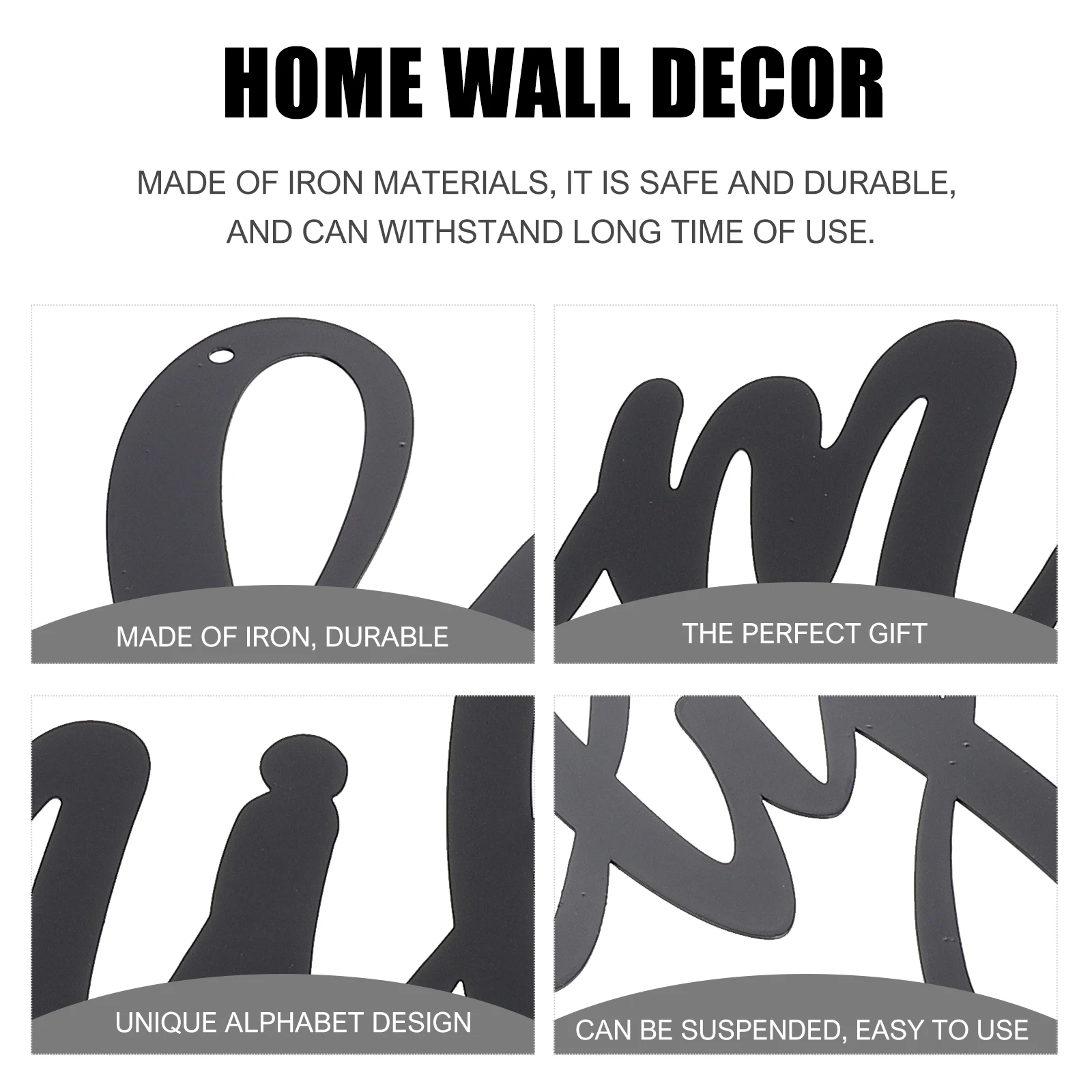 Creative Iron Letter Pendant Wall Decor Sign Home Office Adornment Unique Metal Art Ornament Hanging Plaque Gift Family
Creative Iron Letter Pendant Wall Decor Sign Home Office Adornment Unique Metal Art Ornament Hanging Plaque Gift Family