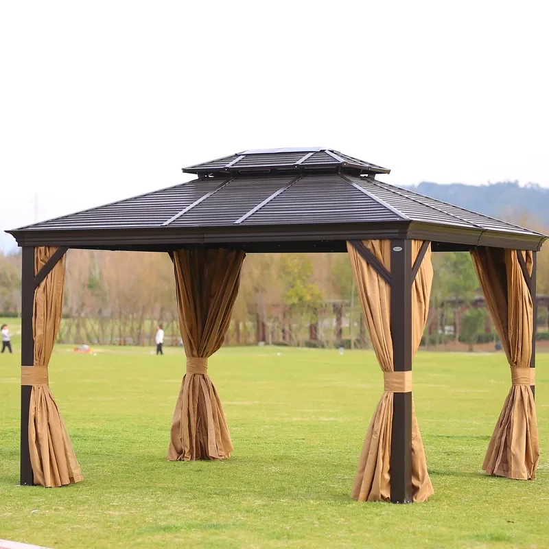 Garden Outdoor Aluminum Metal Patio Gazebo Hard Top Gazebo Pavilion with Mesh & Curtains
Garden Outdoor Aluminum Metal Patio Gazebo Hard Top Gazebo Pavilion with Mesh & Curtains