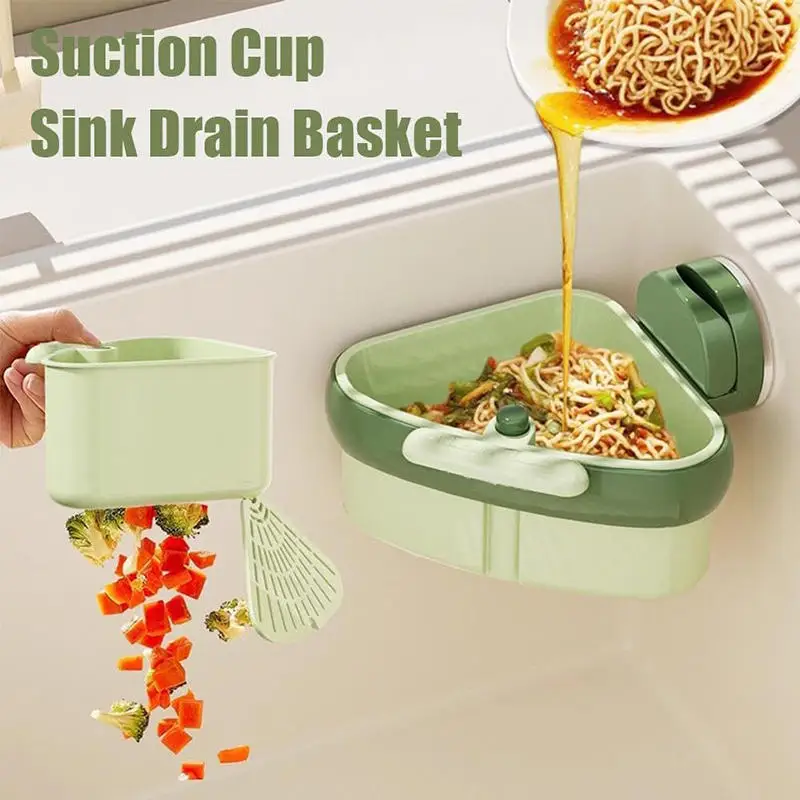 Suction Cup Sink Corner Rack Strainer Quick-Drain Self-Cleaning Sink Strainer Basket Food Waste Catcher For Kitchen Sink
Suction Cup Sink Corner Rack Strainer Quick-Drain Self-Cleaning Sink Strainer Basket Food Waste Catcher For Kitchen Sink