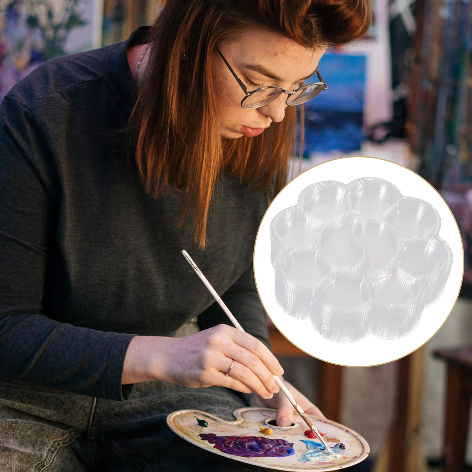 50 Pcs Palette Empty Watercolor Paint Small Mixing Tray Oil Painting Plate Plastic for Acrylic
50 Pcs Palette Empty Watercolor Paint Small Mixing Tray Oil Painting Plate Plastic for Acrylic