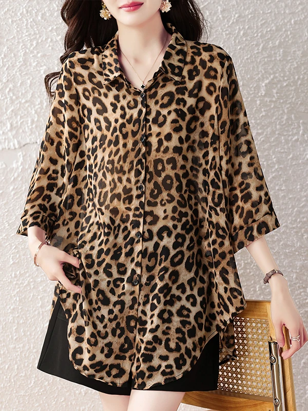 Retro Leopard Print Loose Long Sleeve Women's Shirt Summer Thin Printed Open Cardigan Breathable Comfortable Casual Blouse
Retro Leopard Print Loose Long Sleeve Women's Shirt Summer Thin Printed Open Cardigan Breathable Comfortable Casual Blouse