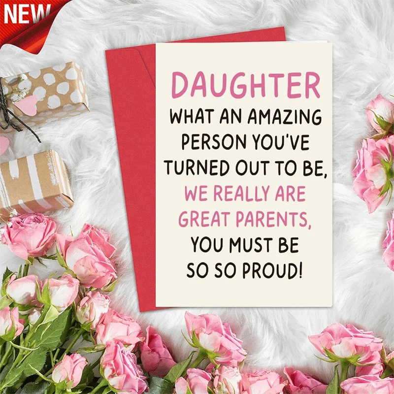Funny Daughter Greeting Card, Proud Parents Humor Card, Hilarious Birthday or Graduation Card for Daughter
Funny Daughter Greeting Card, Proud Parents Humor Card, Hilarious Birthday or Graduation Card for Daughter