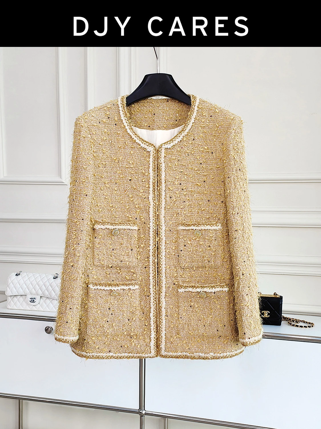 New Yellow Little Fragrant Pearl Lace Coat for a Slimming Top big size
New Yellow Little Fragrant Pearl Lace Coat for a Slimming Top big size