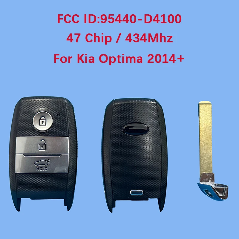 CN051113 Aftermarket 3 Button Smart Key Fob 433MHz FCC 95440-D4100 47 Chip For Kia Optima 2014
CN051113 Aftermarket 3 Button Smart Key Fob 433MHz FCC 95440-D4100 47 Chip For Kia Optima 2014