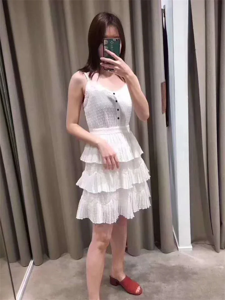 Women Wave Point Ruffle Edge Mini Dress Summer New 2024 High Waist Casual Ladies Sleeveless A-Line Short Robe
Women Wave Point Ruffle Edge Mini Dress Summer New 2024 High Waist Casual Ladies Sleeveless A-Line Short Robe