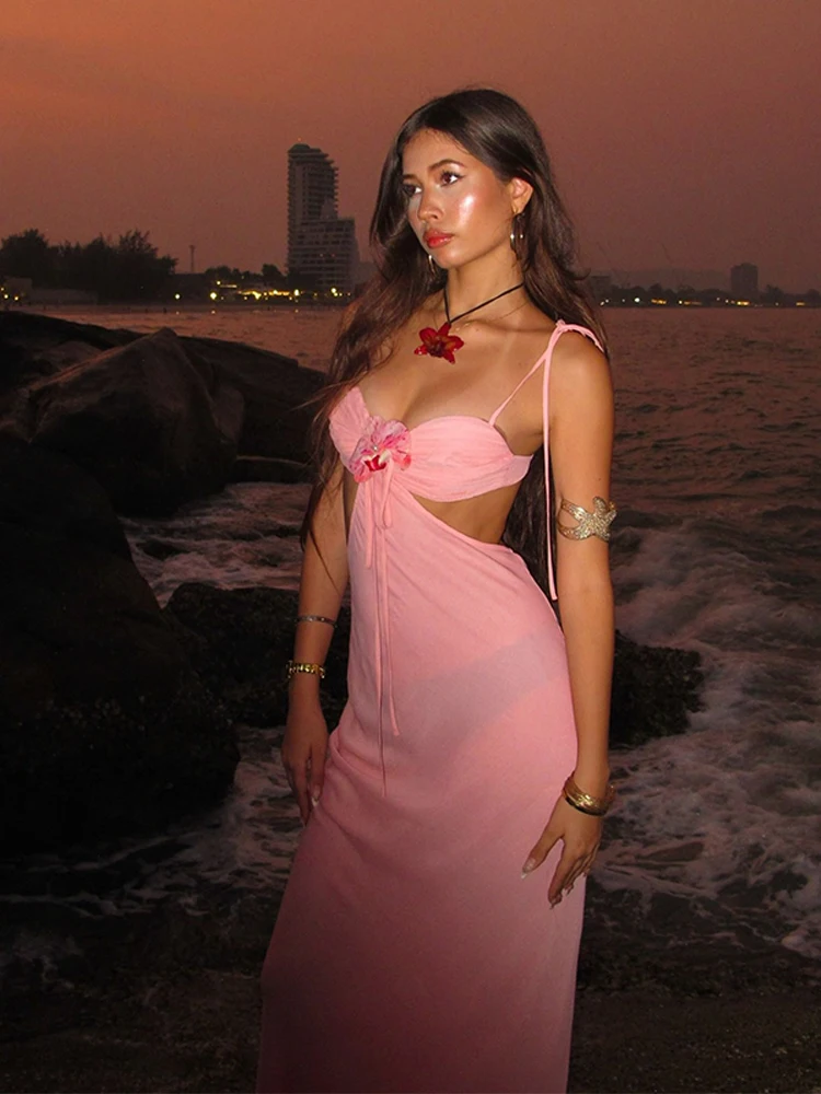 Sweet Pink Bikini Skinny Sling Dress 3d Flower Backless Sleeveless Women's Patchwork Pleated Robes 2025 Summer Lady Evening Gown
Sweet Pink Bikini Skinny Sling Dress 3d Flower Backless Sleeveless Women's Patchwork Pleated Robes 2025 Summer Lady Evening Gown
