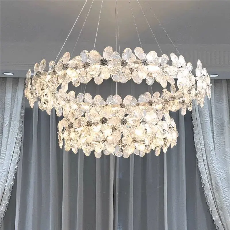 French Crystal Chandelier Minimalist Petal Pendent Lights Indoor Home Lighting fixtures for Living Room Bedroom Dining Room
French Crystal Chandelier Minimalist Petal Pendent Lights Indoor Home Lighting fixtures for Living Room Bedroom Dining Room