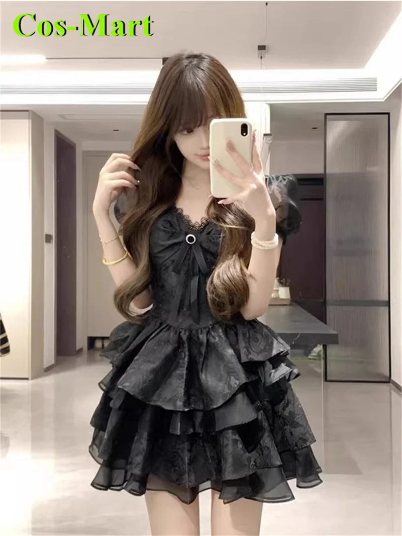 Cos-Mart French Style Spring Summer Solid-color High-end Black Dress With A Fitted Short Skirt New Anime Daily Outfit
Cos-Mart French Style Spring Summer Solid-color High-end Black Dress With A Fitted Short Skirt New Anime Daily Outfit