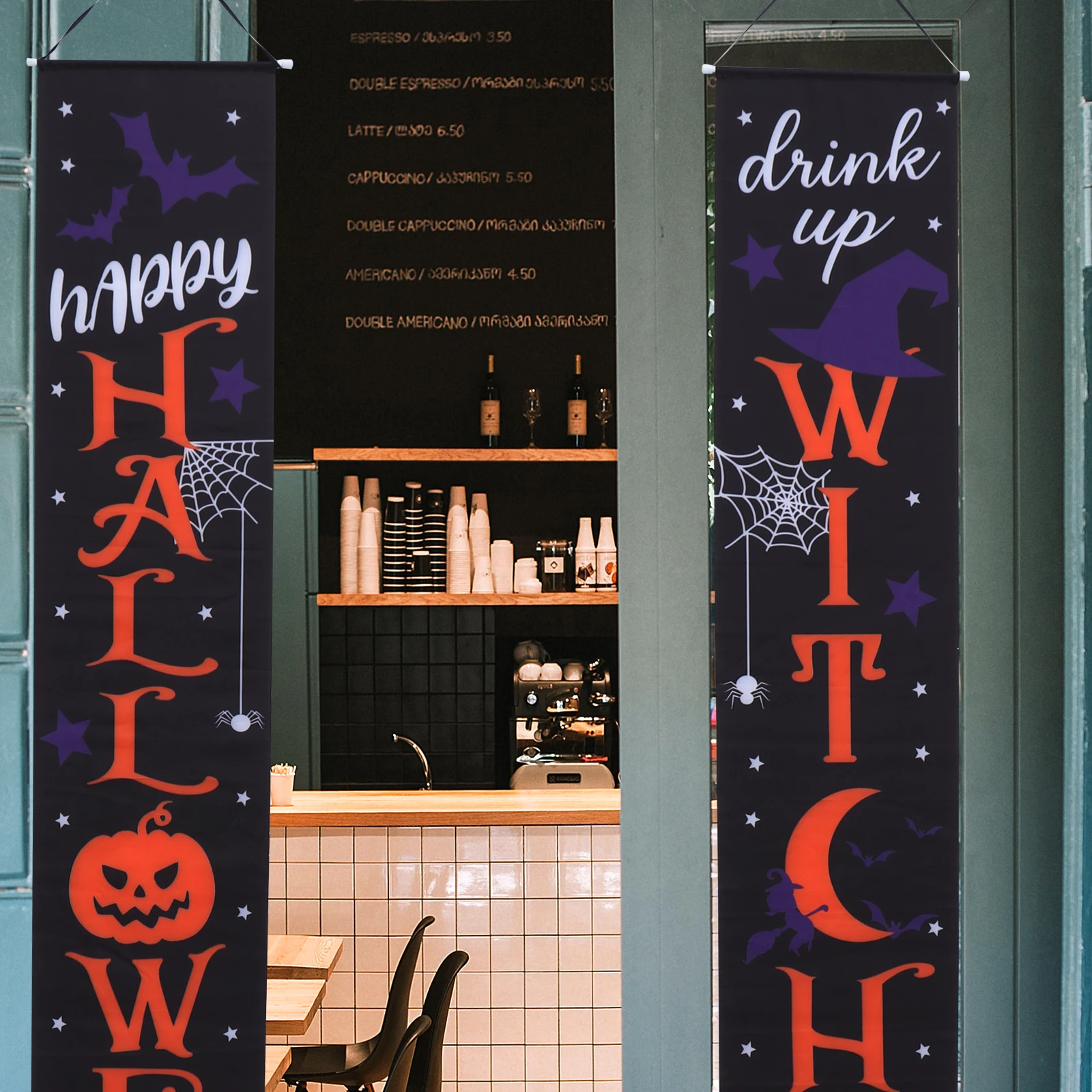 1 set Couplet Flag Decoration Halloween Party Supplies Door Hanging Banners Polyester Wreath Home Wall Decorations 
1 set Couplet Flag Decoration Halloween Party Supplies Door Hanging Banners Polyester Wreath Home Wall Decorations