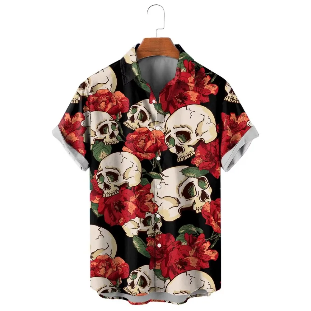 2025 Fashion Skull Floral Men's Shirts Funny Skull 3D Print Streetwear Short Sleeve Tees Hawaiian Shirt Print Lapel Shirts
2025 Fashion Skull Floral Men's Shirts Funny Skull 3D Print Streetwear Short Sleeve Tees Hawaiian Shirt Print Lapel Shirts