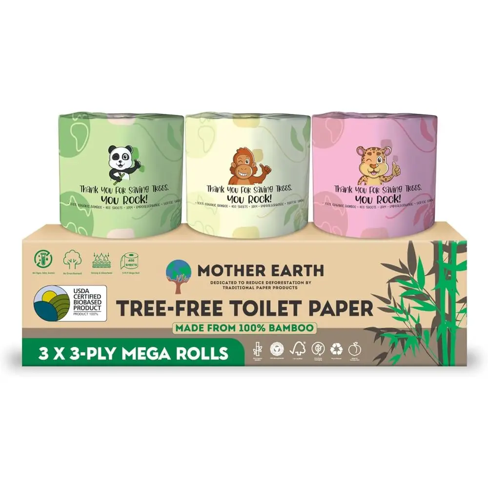 Ultra Soft & Strong 3-Ply Hypoallergenic Bath Tissue, 400 Sheets, Septic Safe, Mega Rolls, 3-Pack
Ultra Soft & Strong 3-Ply Hypoallergenic Bath Tissue, 400 Sheets, Septic Safe, Mega Rolls, 3-Pack