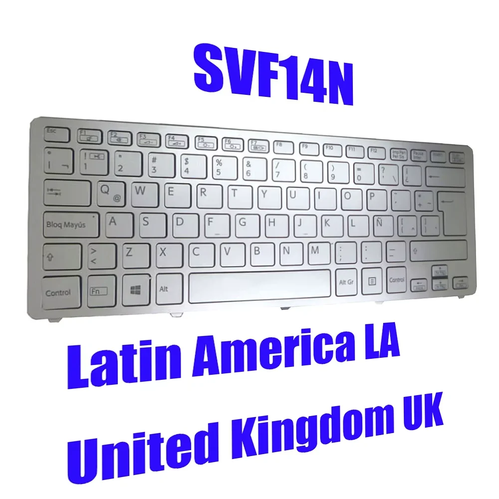 Backlit Keyboard For SONY SVF14N 149264251LA 149264111GB 9Z.NABBQ.51E United Kingdom UK Latin America LA Silver New
Backlit Keyboard For SONY SVF14N 149264251LA 149264111GB 9Z.NABBQ.51E United Kingdom UK Latin America LA Silver New