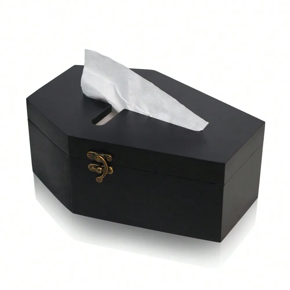 Coffin Tissue Box Holder, Coffin Tissue Box Cover, Black Wooden Coffin Shape Tissue Holder With Cross Design, Unique Gothic Tissue Dispenser Fit Most Square And Rectangle Tissue
Coffin Tissue Box Holder, Coffin Tissue Box Cover, Black Wooden Coffin Shape Tissue Holder With Cross Design, Unique Gothic Tissue Dispenser Fit Most Square And Rectangle Tissue