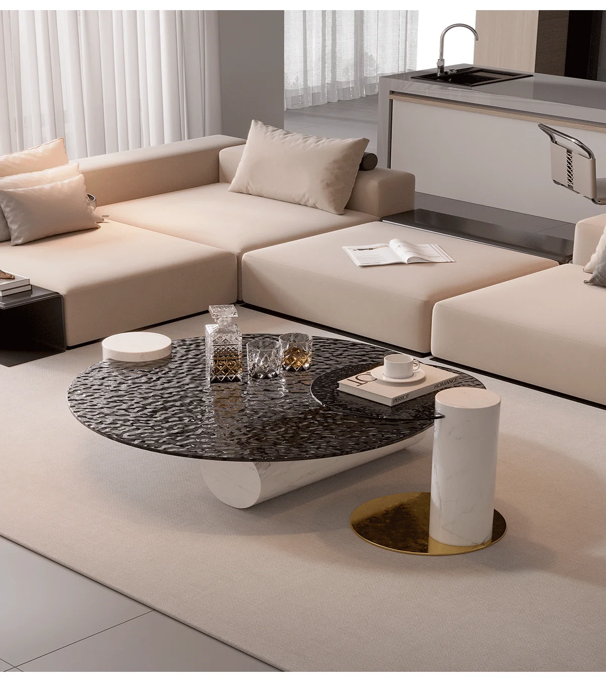 lItalian minimalist light luxury round marble coffee table size round coffee table combination
lItalian minimalist light luxury round marble coffee table size round coffee table combination