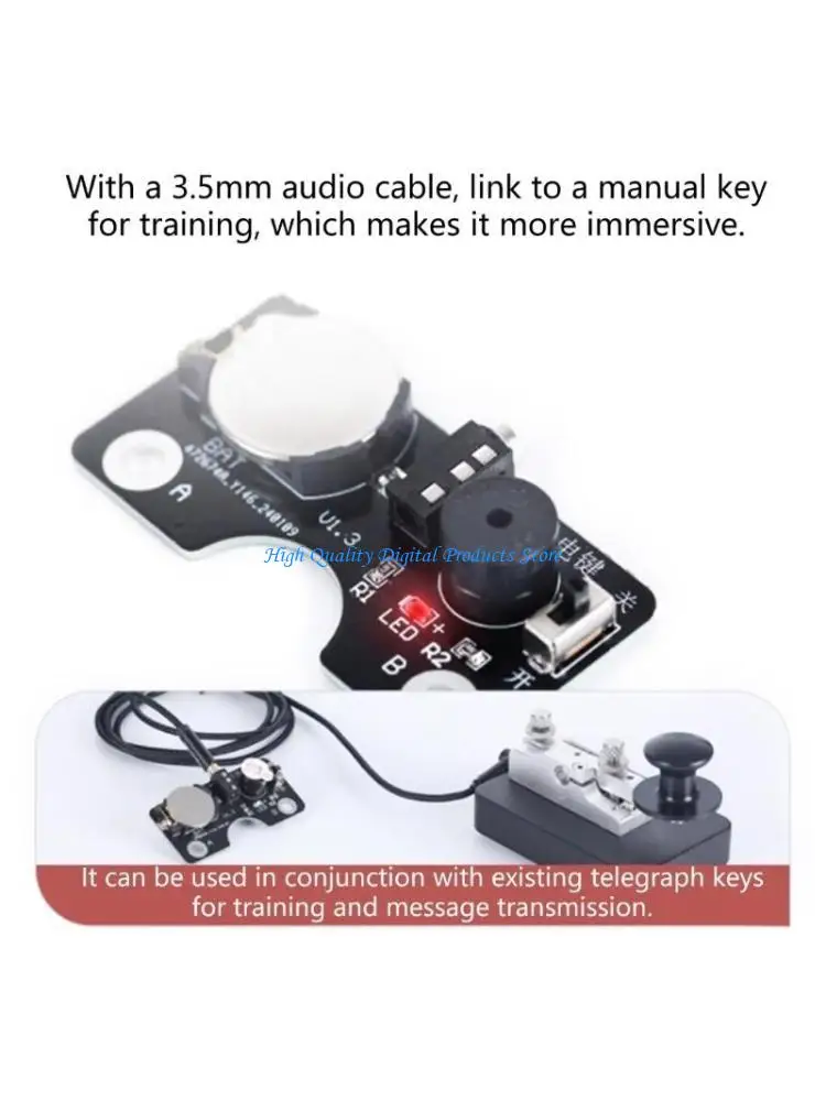 U2JE Thin Portable Morse Code Practice Keyer Light And Sound Circuit Board For Vband-Keyer Connector CW Trainer CR2032
U2JE Thin Portable Morse Code Practice Keyer Light And Sound Circuit Board For Vband-Keyer Connector CW Trainer CR2032