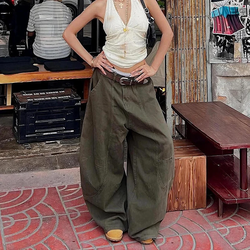 Women GreenY2k Baggy Jeans Harajuku 90s Vintage Bent Knife Denim Trousers Japanese 2000s Style Jeans Pants Oversize Clothes
Women GreenY2k Baggy Jeans Harajuku 90s Vintage Bent Knife Denim Trousers Japanese 2000s Style Jeans Pants Oversize Clothes