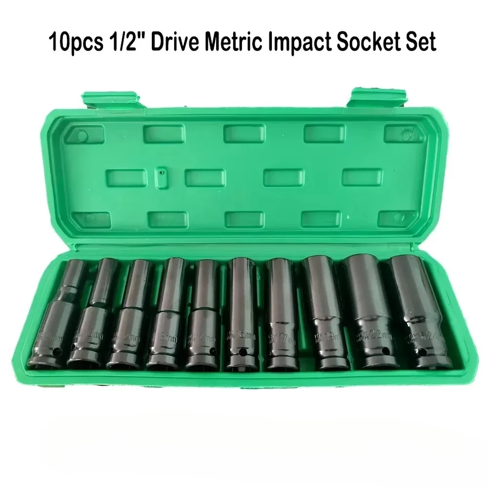 10pcs 1/2" Drive Metric Impact Socket Set Universal Socket Metric Drive Deep Socket Set Wrench for Air Pneumatic Repair Tools
10pcs 1/2" Drive Metric Impact Socket Set Universal Socket Metric Drive Deep Socket Set Wrench for Air Pneumatic Repair Tools