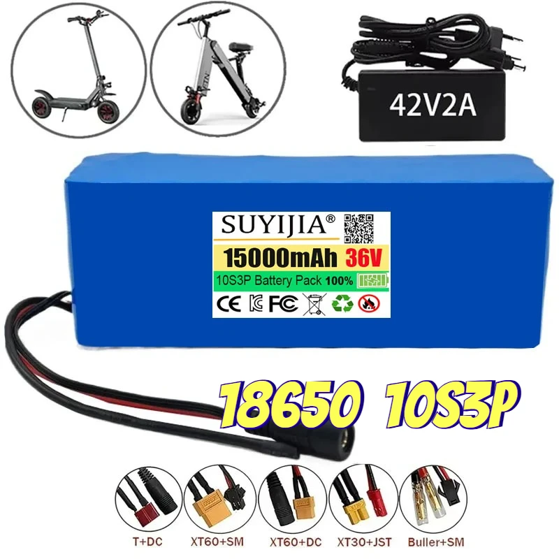 36V 15000mAh 18650 Rechargeable Lithium Battery Pack 10S3P Power Modified Bicycle Scooter Electric Vehicle with 30A BMS+charger
36V 15000mAh 18650 Rechargeable Lithium Battery Pack 10S3P Power Modified Bicycle Scooter Electric Vehicle with 30A BMS+charger