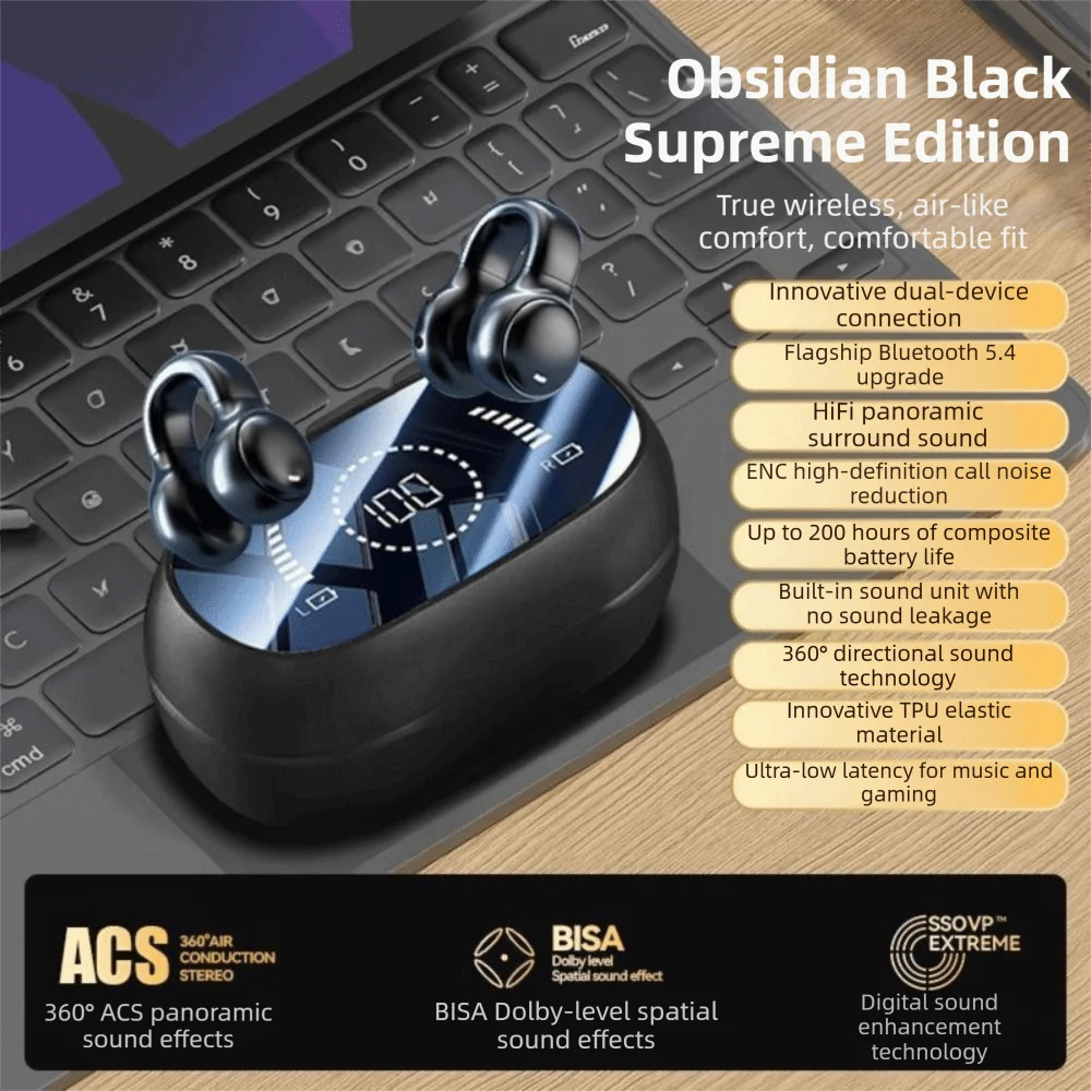 Charging Earphones Bone Conduction Headphones Clip-On Design Bluetooth5.4 Bluetooth Headset Noise Reduction Open Ear
Charging Earphones Bone Conduction Headphones Clip-On Design Bluetooth5.4 Bluetooth Headset Noise Reduction Open Ear