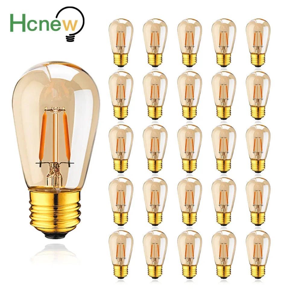 Dimmable Vintage LED Filament Bulbs S14 1W E27 Socket 220V Edison LED Bulb Retro 10W Equivalent Garland Bulbs Christmas Decor
Dimmable Vintage LED Filament Bulbs S14 1W E27 Socket 220V Edison LED Bulb Retro 10W Equivalent Garland Bulbs Christmas Decor