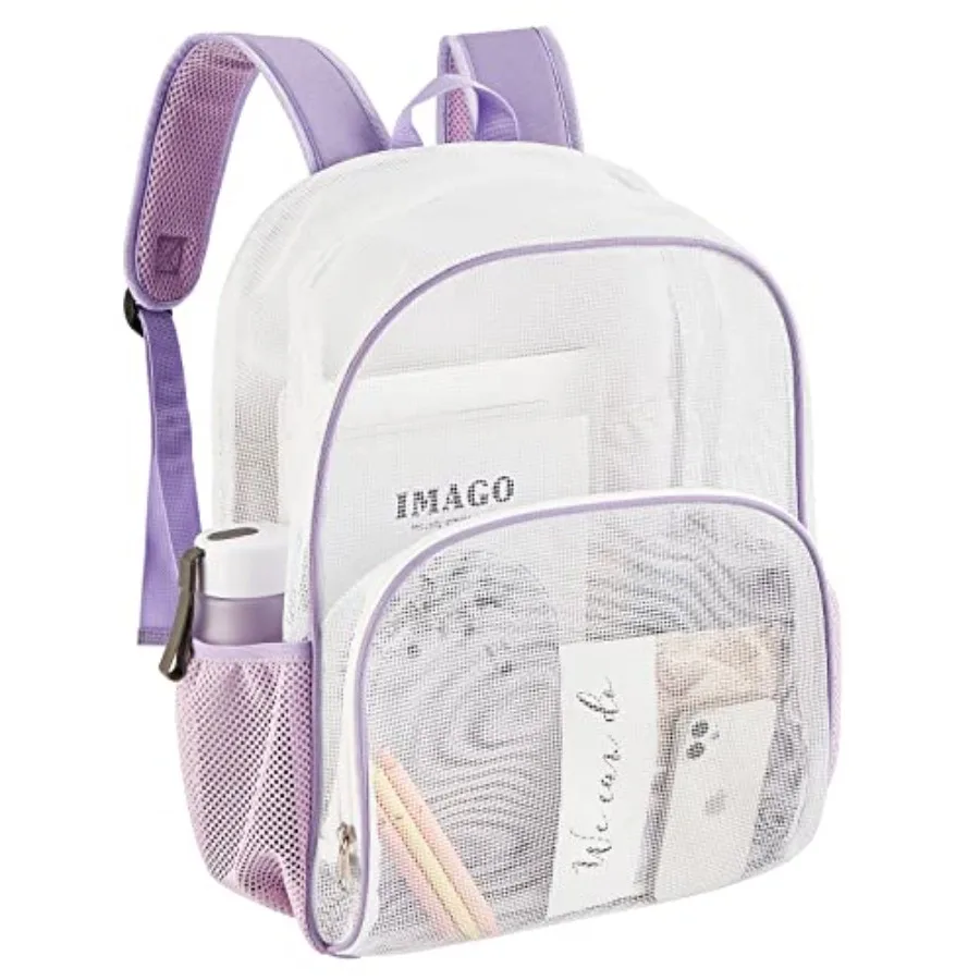 Mesh Backpack for School, Heavy Duty Mesh Bookbag, Semi-Transparent Back Pack for Beach, Swimming, Sports, Work, Travel Purple
Mesh Backpack for School, Heavy Duty Mesh Bookbag, Semi-Transparent Back Pack for Beach, Swimming, Sports, Work, Travel Purple