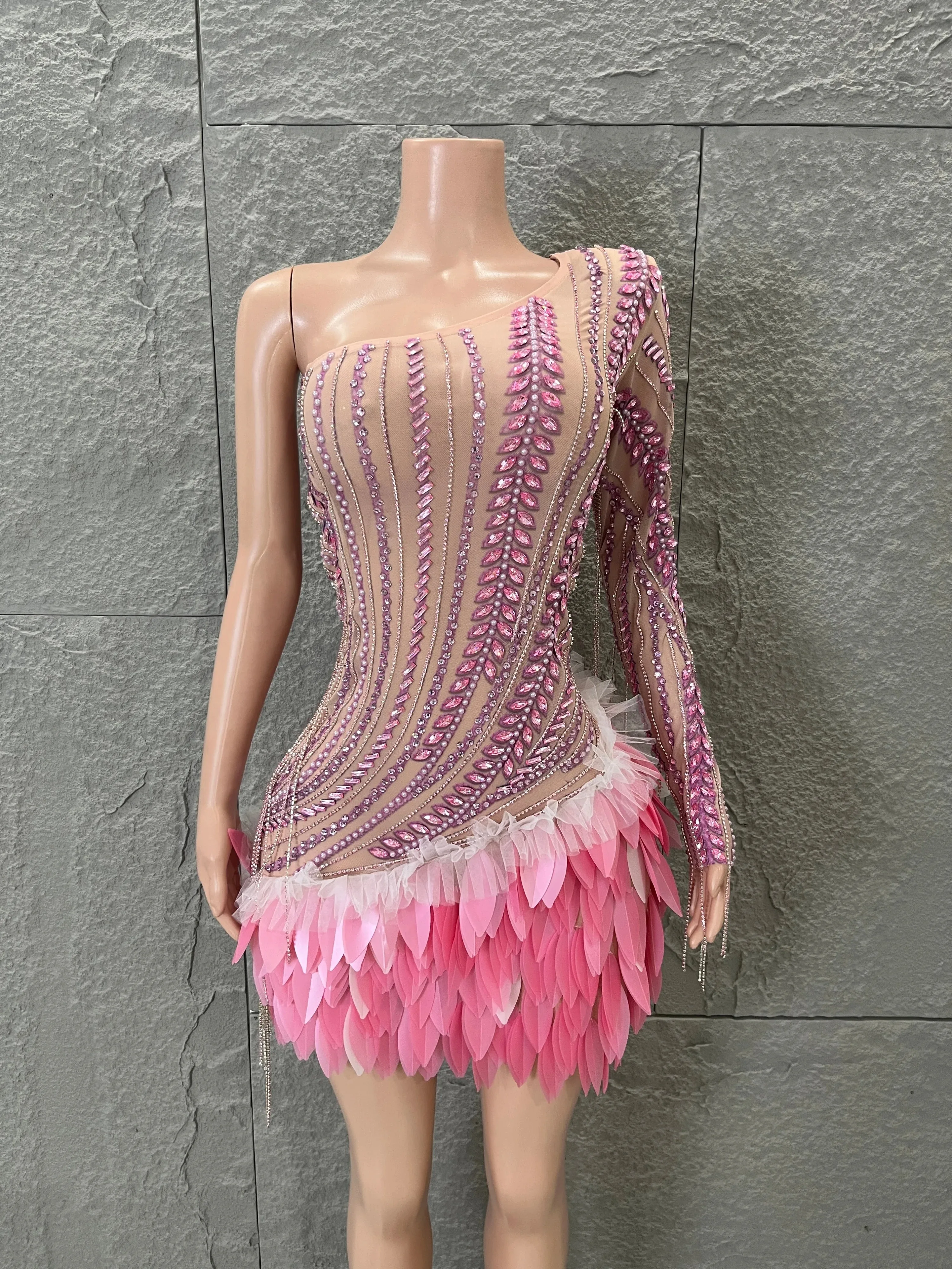 Pink Ombre Crystal Rhinestone One Shoulder Feather Mini Dress Formal Evening Cocktail Gala Birthday Party Prom Homecoming Gown
Pink Ombre Crystal Rhinestone One Shoulder Feather Mini Dress Formal Evening Cocktail Gala Birthday Party Prom Homecoming Gown