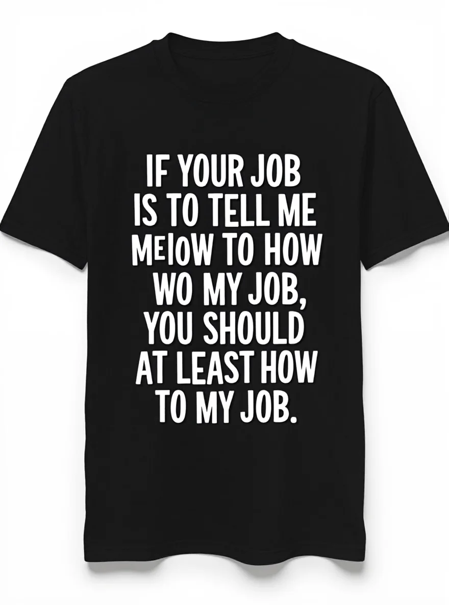 Funny Workplace T-Shirt - "If Your Job is to Tell Me" 100% Cotton Casual Work Tee
Funny Workplace T-Shirt - "If Your Job is to Tell Me" 100% Cotton Casual Work Tee