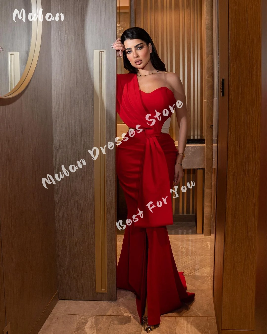 Red Mermaid One-shoulder Evening Dresses Sleeveless Simple Style Formal Occasion Elegant Prom Dress Party Gown
Red Mermaid One-shoulder Evening Dresses Sleeveless Simple Style Formal Occasion Elegant Prom Dress Party Gown