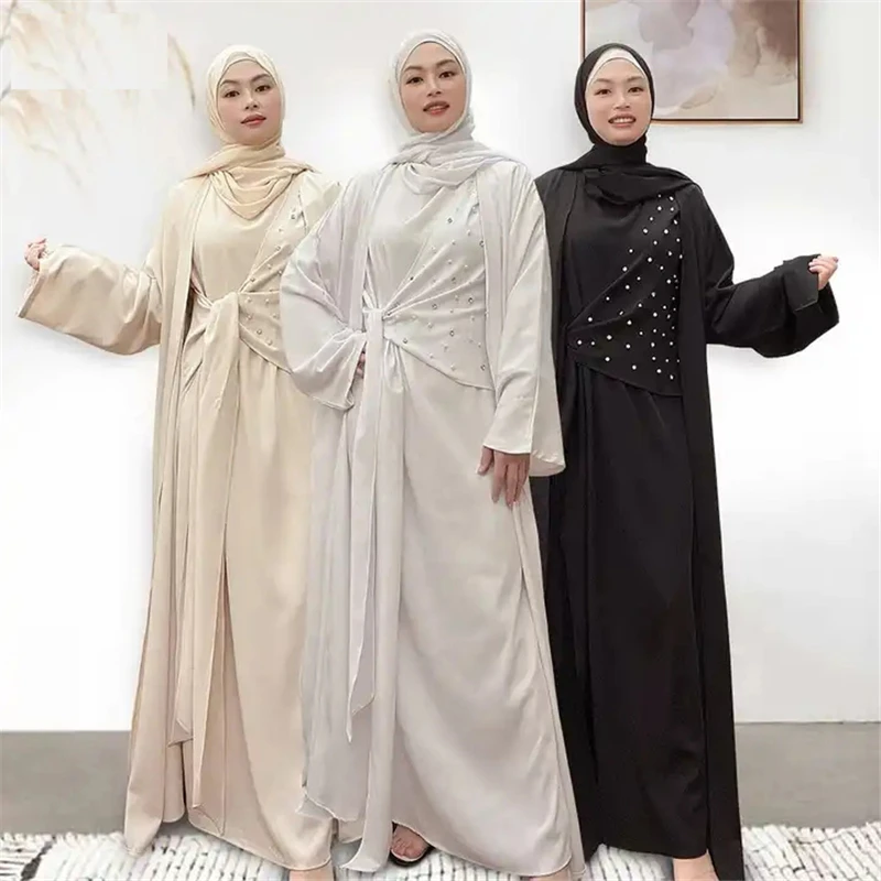 2 Pieces Set Beaded Open Abaya Muslim Women Kimono Maxi Dress Islamic Matching Set Dubai Turkey Kaftan Eid Ramadan Jalabiya Robe
2 Pieces Set Beaded Open Abaya Muslim Women Kimono Maxi Dress Islamic Matching Set Dubai Turkey Kaftan Eid Ramadan Jalabiya Robe