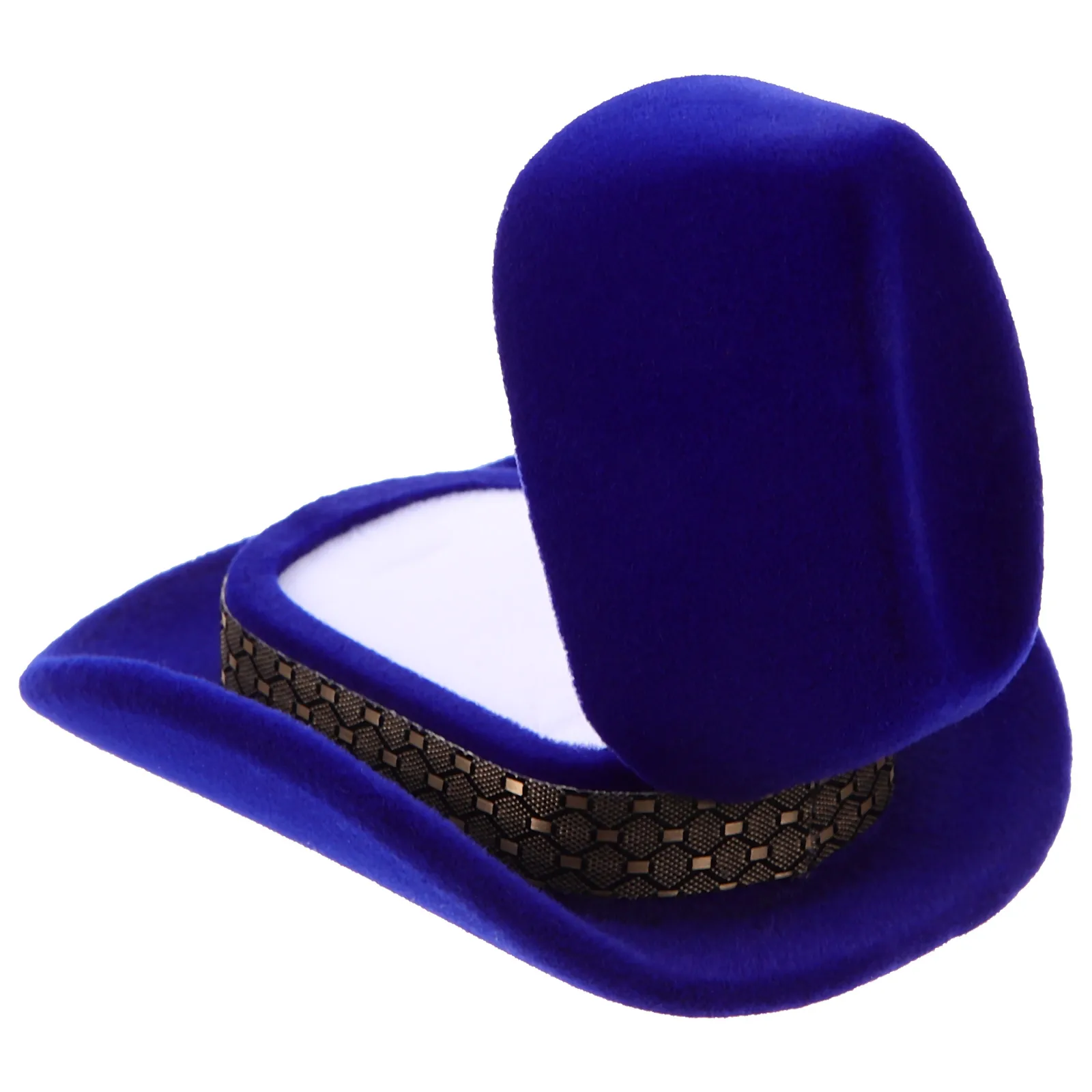 Blue Flocking Rings Case Velvet Jewelry Box Cowboy Hat Rings Holder Storage Cowboy Hat Jewelry Holder Display Case
Blue Flocking Rings Case Velvet Jewelry Box Cowboy Hat Rings Holder Storage Cowboy Hat Jewelry Holder Display Case