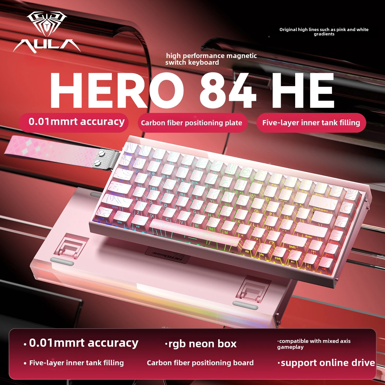 AULA Magnetic Keyboard HERO 84HE/68HE/WIN 68HE Mechanical Keyboard RGB 8K Return Fast Response Hot Swap Esports Gaming Keyboard
AULA Magnetic Keyboard HERO 84HE/68HE/WIN 68HE Mechanical Keyboard RGB 8K Return Fast Response Hot Swap Esports Gaming Keyboard